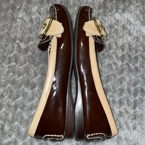 Franco Sarto 2 Tone Patent Leather Kody Flats Adorned w Large buckle design - Picture 7 of 13